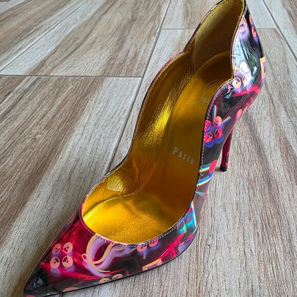 Christian Louboutin Hot Chick 100 DiscoLaser Multi Color Pumps Eur. 36.5 - Picture 10 of 12